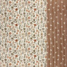 Printed Quilted Double Gauze MADDY / BABETH White / Chestnut